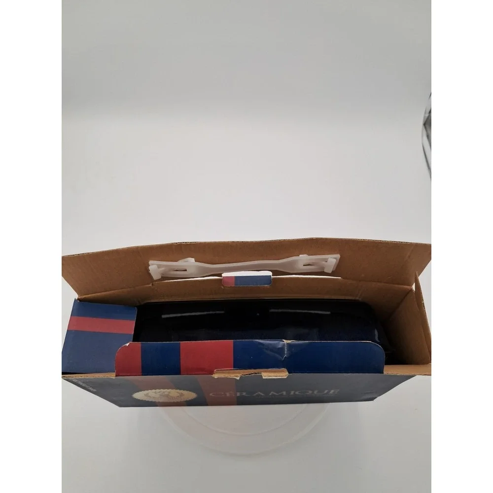 Blue Basque Ceramique Andalusian Stoneware. 13 Inch Rectangular Baker.  Needs...